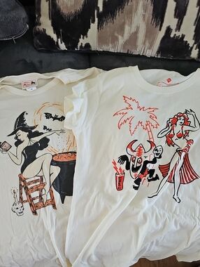 Mishief Made & Rock Steady Pinup Tshirts HALLOWEEN XL